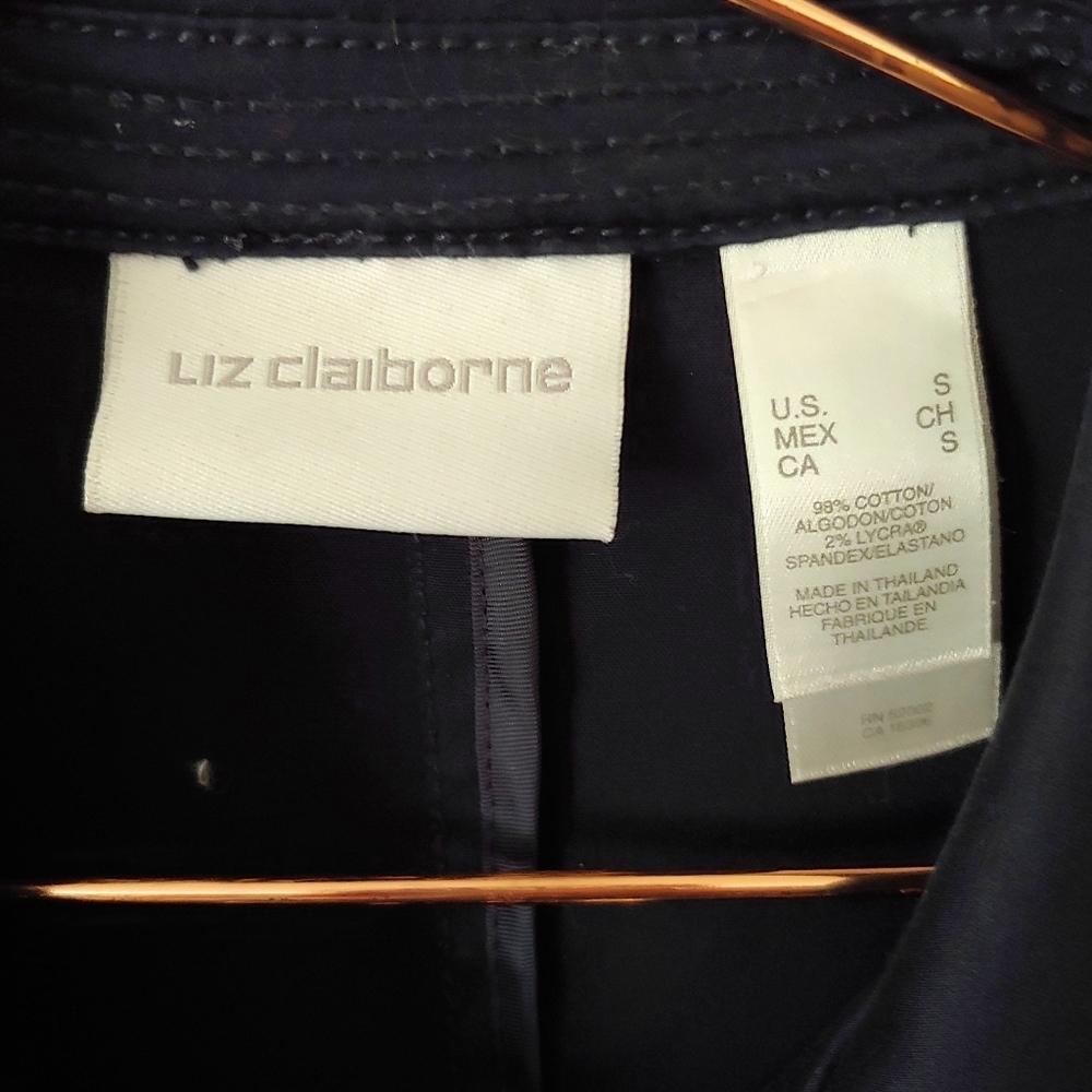 Navy Blue Snap Button Front Jacket - image 2